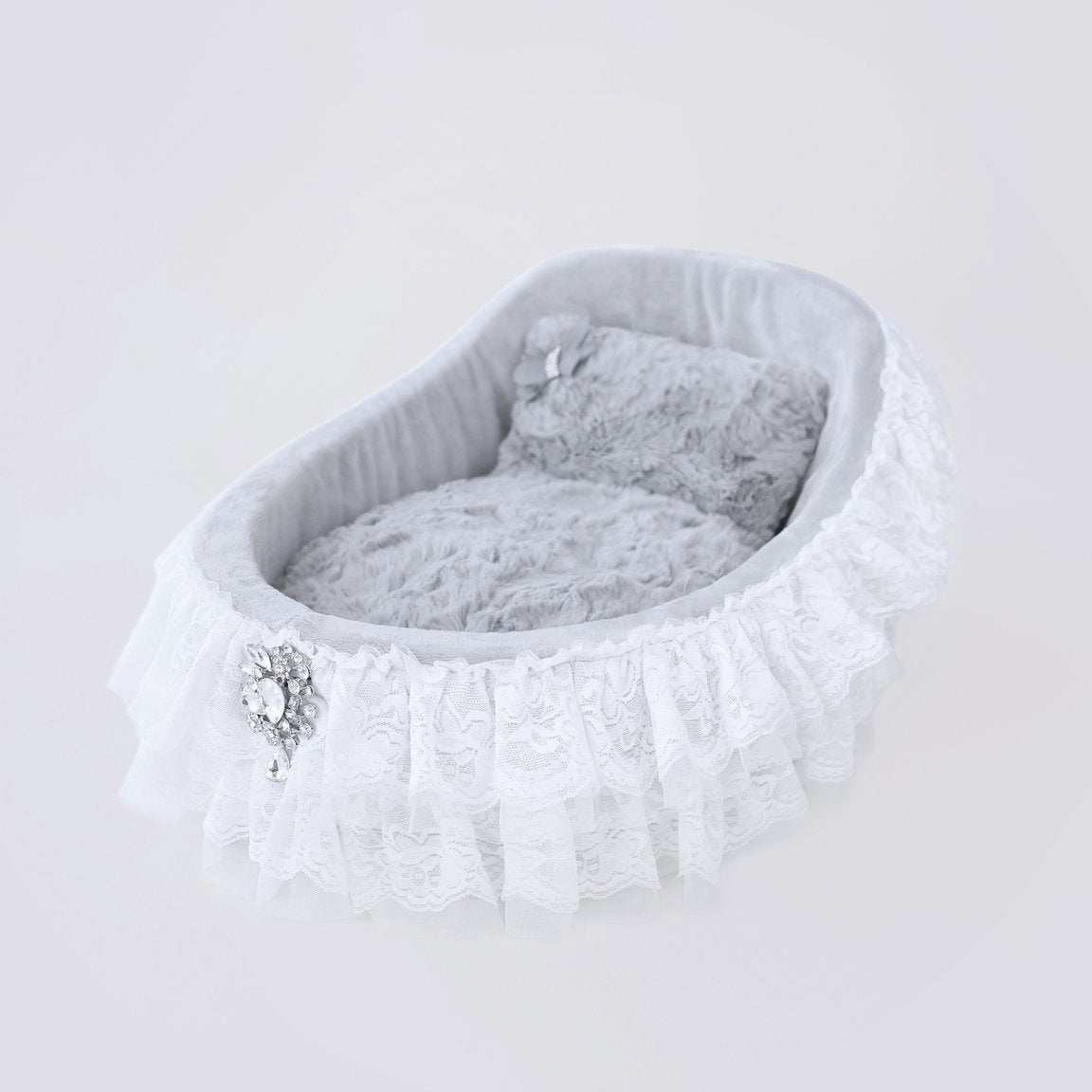 Crib Dog Bed in Sterling Silver