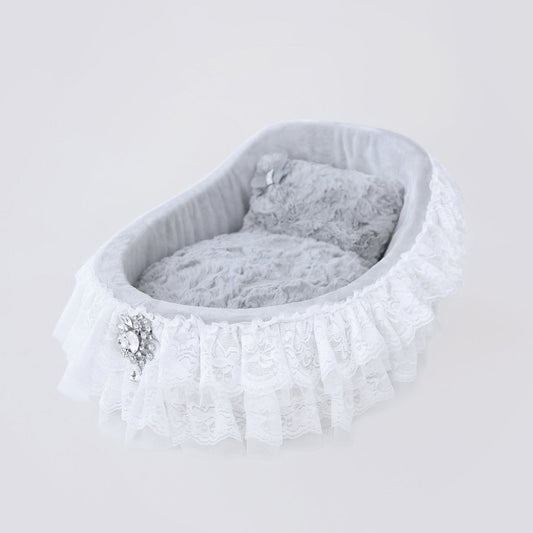 Crib Dog Bed in Sterling Silver